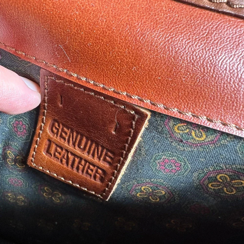 Vintage Genuine Leather Organizer Crossbody Bag Brown Messenger Purse Travel